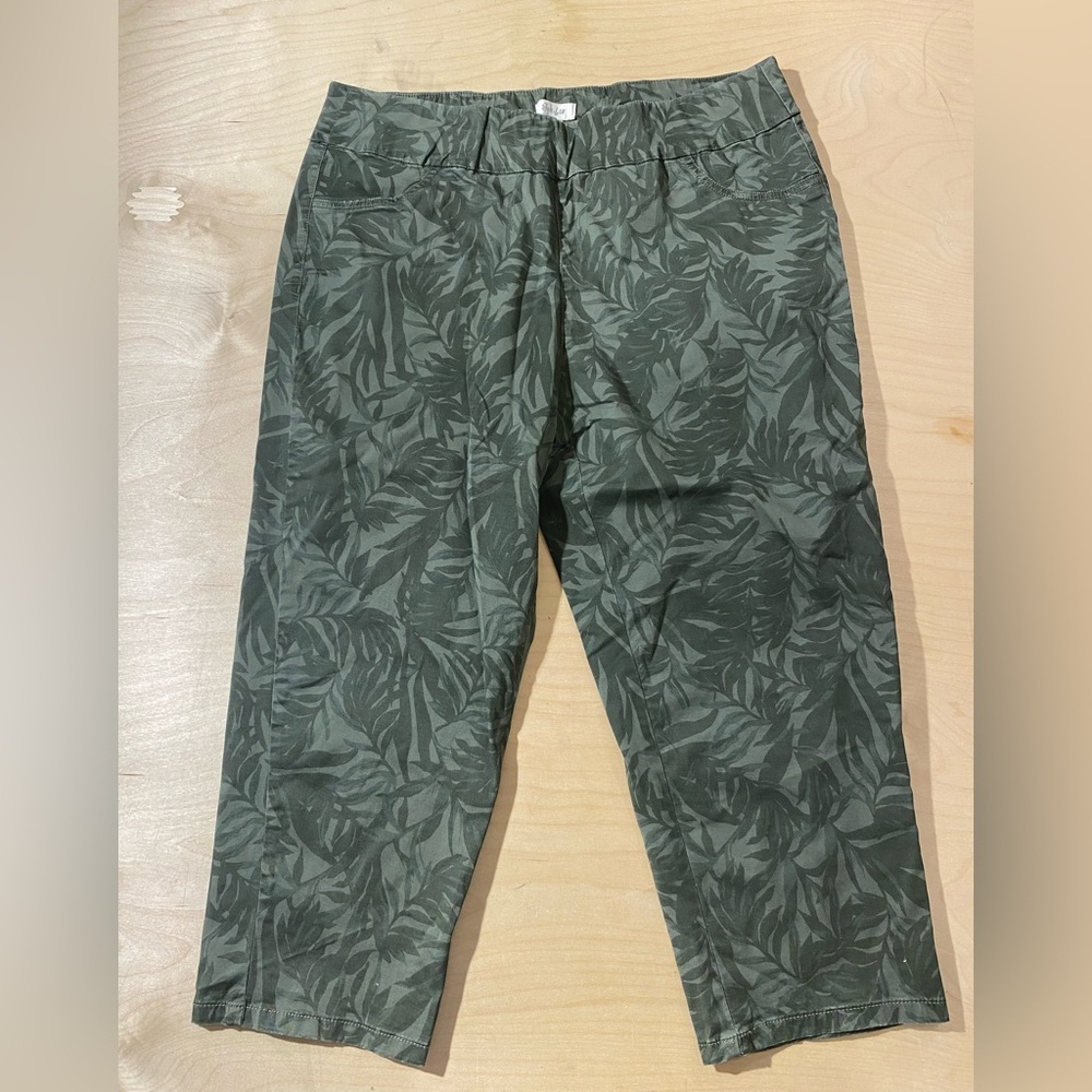 Style & Co Green Leaf Print Capris 16 (MY) - Picture 4 of 8